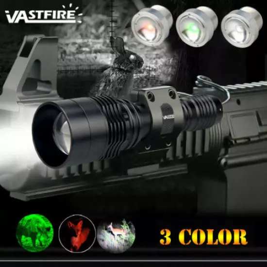 Tactical Strong light Flashlight 10000 Lumens LED For Camping Hunting 3In1 Green