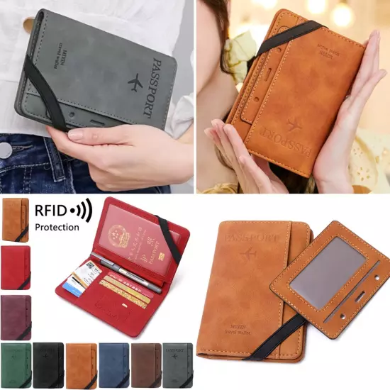 Passport Holder:Family Travel Wallet RFID Document Passport Holder Organizer Bag