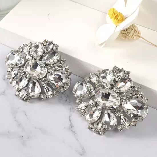 Diamante Rhinestone Shoe Clips Charms Buckle Removable Crystal Shoe Decoration