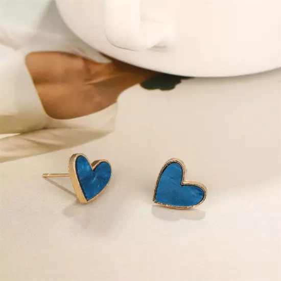 Sweet Heart Stud Earrings For Women Girls Enamel Earrings Mini Ear Studs Trendy