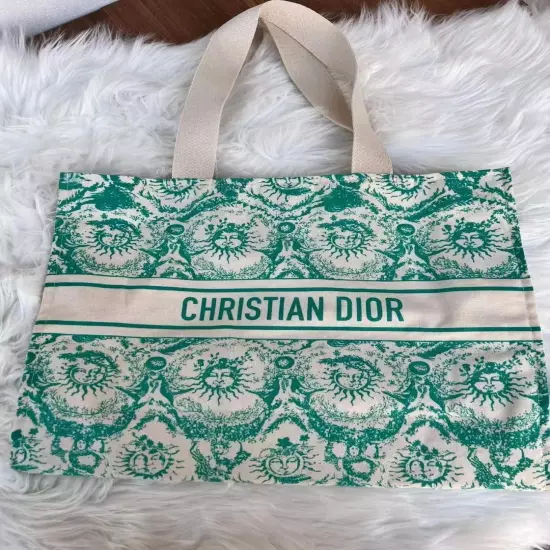 Christian Dior Wardujuy Tote Bag Novelty Green White VIP Customers Japan Limited