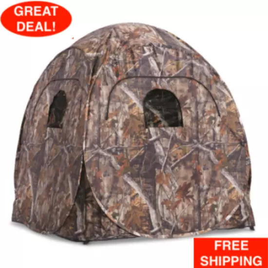 Portable Ground Hunting Blind Deer Turkey 4-Panel Steel Frame Backpack Carry Bag