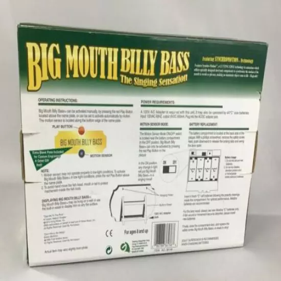 NEW Big Mouth Billy Bass GEMMY 1st issue Animated Singing Fish