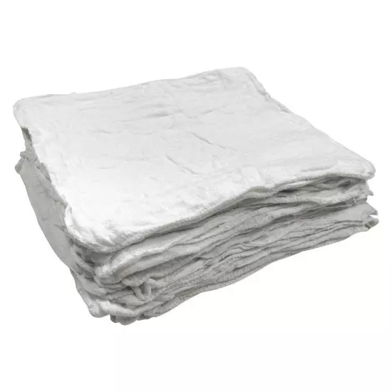 1000 New Industrial Shop Rags Towels Washed White Large 12x14 Towel B-Grade