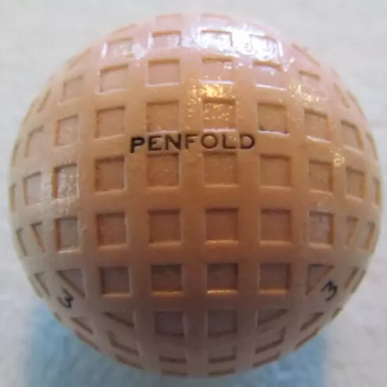 VINTAGE OLD SQUARE MESH GOLF BALL-THE PENFOLD ENGLAND W/MULTI MARKING