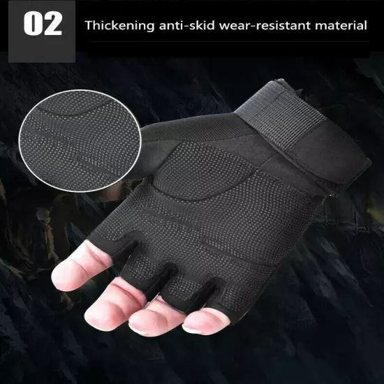 Fingerless Half-Finger Tactical Gloves Motorcycle Driving Gloves Riding Gloves