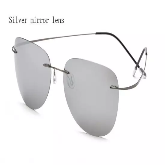 Polarize Sunglasses Titanium Silhouette Light Brand Designer Rimless Men Eyewear