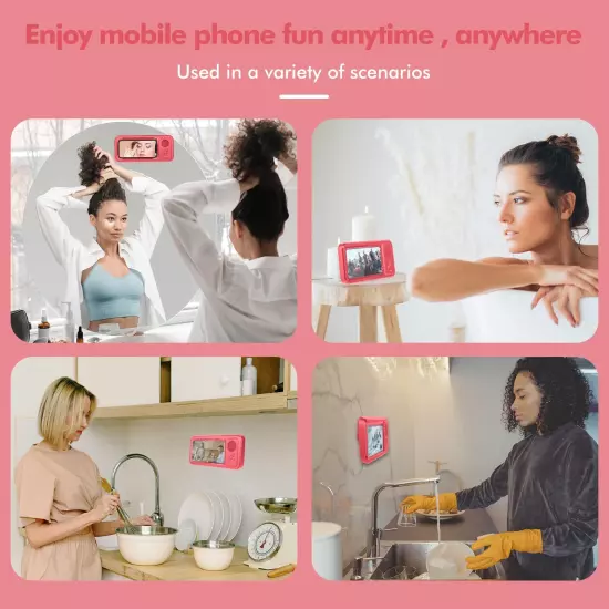 Shower Phone Holder with Wireless Bluetooth Speaker Waterproof 480 Rotation