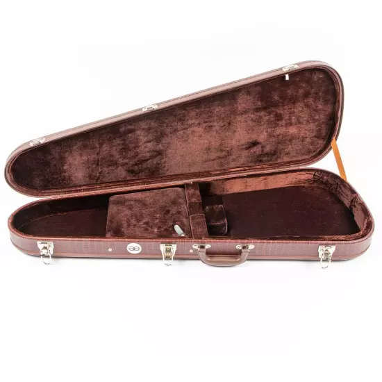 Teardrop Brown Leather Case with Brown Plush Lining for Strat/Tele Styles