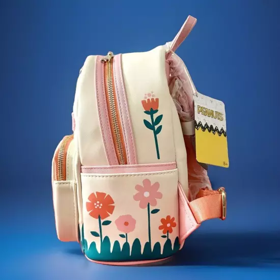 Loungefly Peanuts Snoopy Doghouse Floral Mini Backpack.