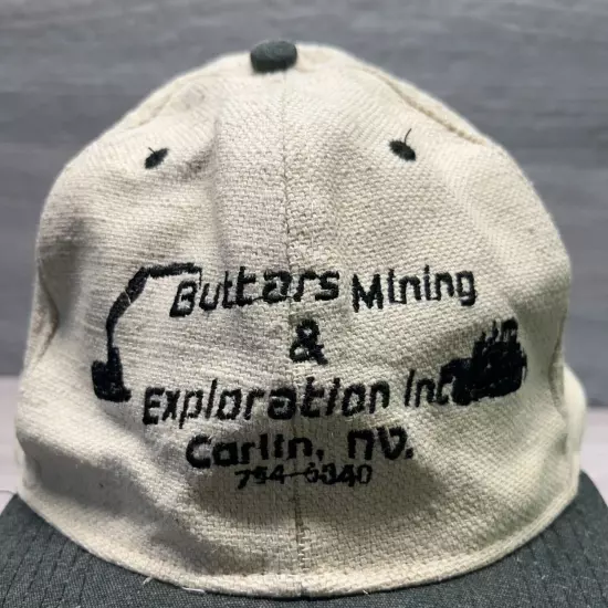 Vintage Snapback Hat Buttars Mining and Exploration Carlin Nevada Linen Cameo