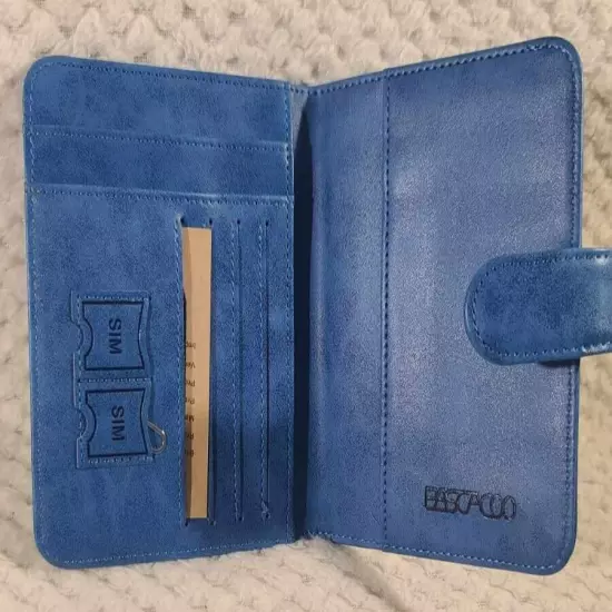 Blue Unisex Passport Holder Wallet NEW RFID Blocking Leather Card Case Travel