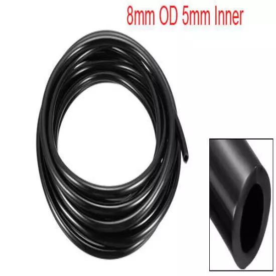 Air Pneumatic Polyurethane Tube PU Hose Pipe 18ft 5.5 Meter Black 8mm x 5mm