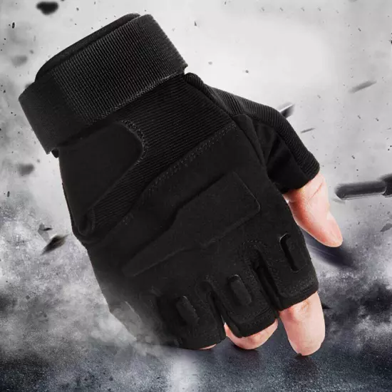 Tactical Military Fingerless Gloves Mens Outdoor Cycling Half Finger Gloves USA