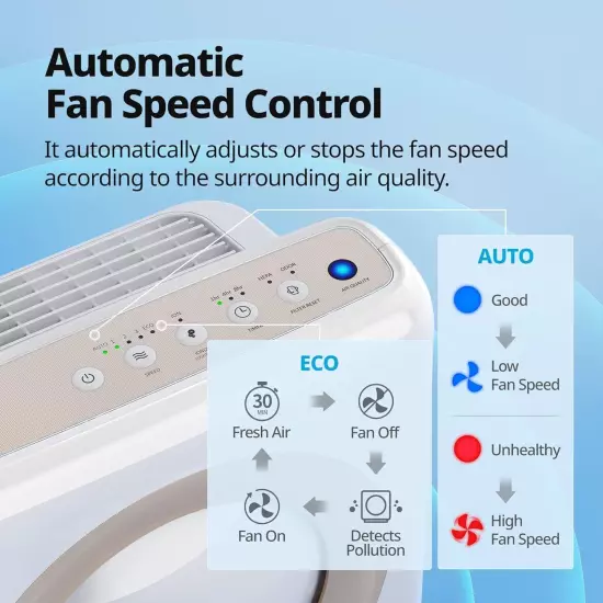 Airmega air Purifier Air Quality Monitoring Auto Timer Filter Indicator Eco Mode