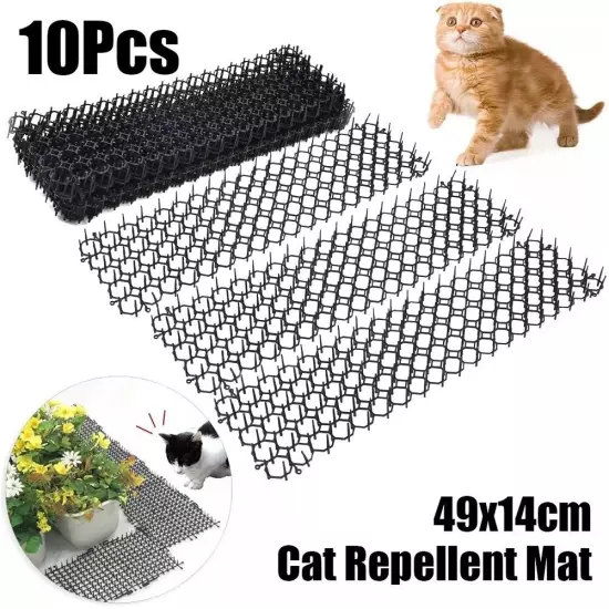 10pcs Pest Dog Cat Scat Mat Animal Deterrent Repellent Plastic Scarer Spike Set