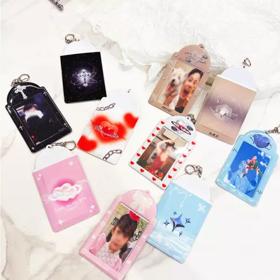 Cute Photocard Holder Idol Photo Case ID Card Cover Keychain Bag Pendant `