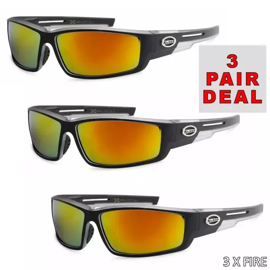 3 Pair Sport Sunglasses Mens Sport Running Fishing Golfing Driving Glasses