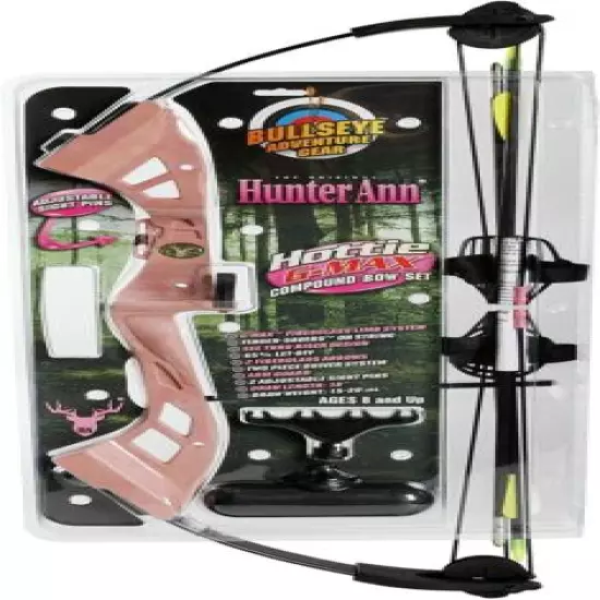 HUNTER ANN HOTTIE G MAX COMPOUND BOW ARROW SET HUNTING 26 INCH PINK ADJUST SIGHT