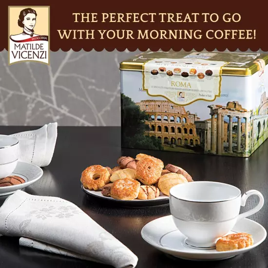 Matilde Vicenzi Roma Cookie Tin - Italian Pastries & Bakery Cookies in Individua