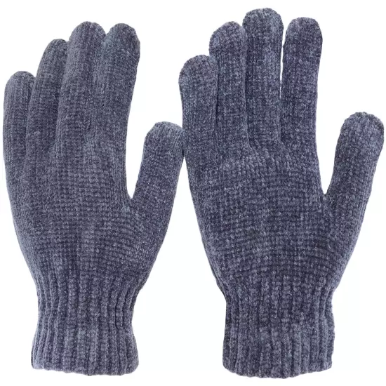 Women's Soft and Stretchy Chenille Basic Winter Magic Gloves