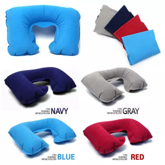 6pcs Set Inflatable Neck Air Pillows Portable Travel U Shaped Cushions Head Rest