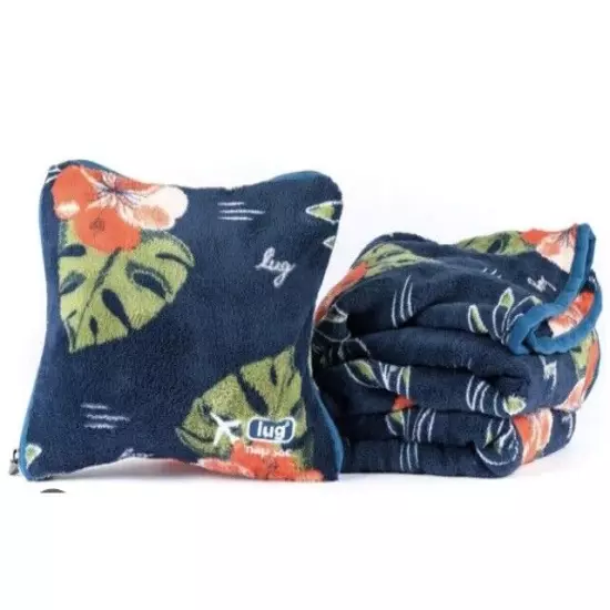 Lug Nap Sac Blanket And Pillow In Aloha Navy - NEW In Package