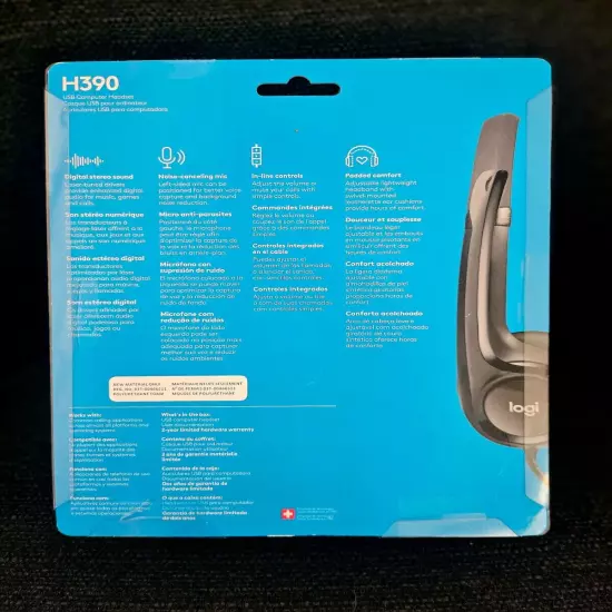 ✨ BRAND NEW Logitech H390 Wired USB Computer Headset w/ noise cancelling mic ✨