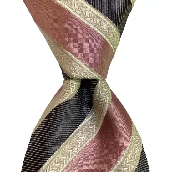 DONALD TRUMP President Signature Collection Silk XL Necktie STRIPE Pink/Blue GUC