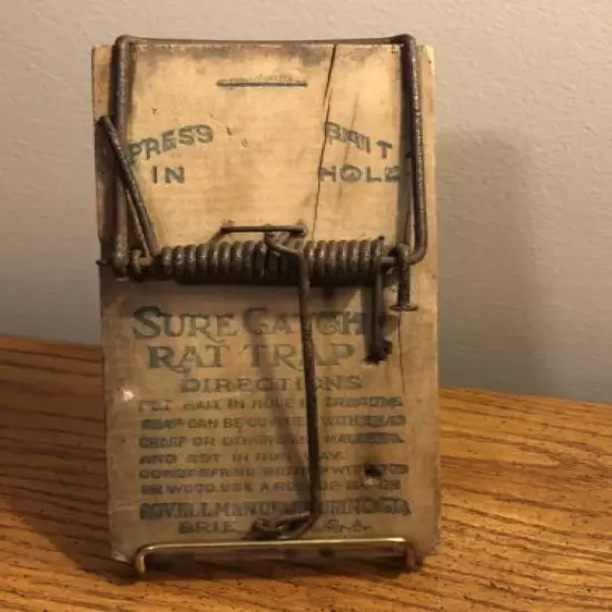 ANTIQUE “SURE CATCH” RAT TRAP 7” LOVELL MANUFACTURING ERIE PENNSYLVANIA RARE