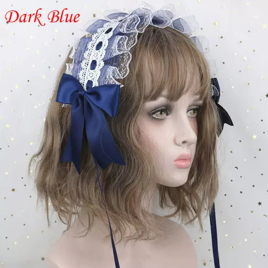 Lolita Lace Hair Hoop Women Girl Cosplay Headband Women Bowknot Hair Accessory