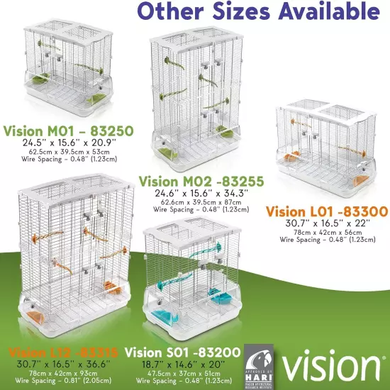 Vision M02 Wire Bird Cage, Home for Parakeets, Finches and Medium 