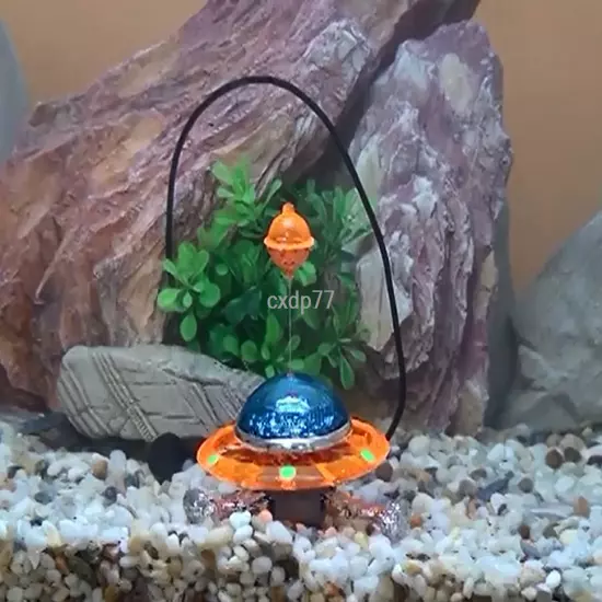 UFO Shaped Action Air Ornament Fish Tank Decor Aquarium Decoration