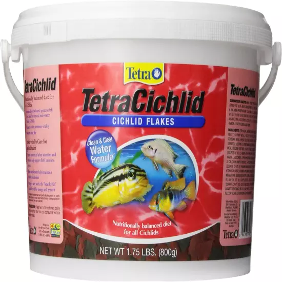 Cichlid Flakes 1.75 Pounds, Fish Food, Clear Water Advanced Form