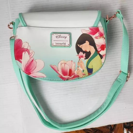 LOUNGEFLY DISNEY MULAN CRI-KEE LOTUS HANDBAG Light Green NWOT