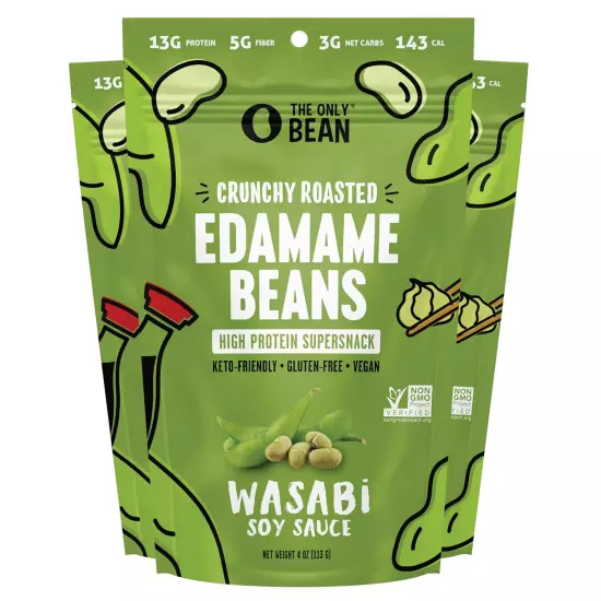 Edamame Dry Roasted Edamame Beans Snack (Wasabi Soy Sauce), Wasabi Peas Alternat