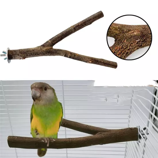 NATURAL WOODEN BRANCH BIRD CAGE PERCH 3 SIZES CANARY BUDGIE PARAKEET FINCH U5E1