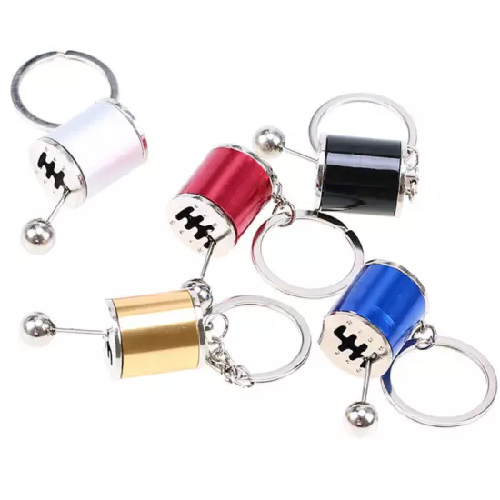 Creative Race Car Stalls Head Keychains Six-Speed Manual Shift Gear Keychain