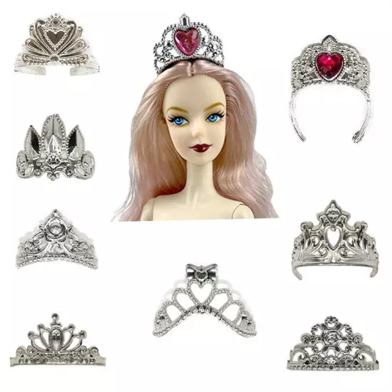 10pcs Multi-style Plastic Crown Tiara For 11.5" Doll Accessories 1/6 Accessories