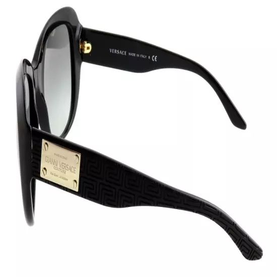 New VERSACE VE 4285 GB1/11 57mm Black Oversized Sunglasses Italy