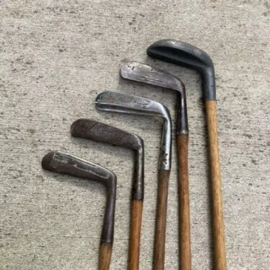 vtg hand forged golf clubs Nicoll, Leslie Putter, Regal, Scotland, USA, England