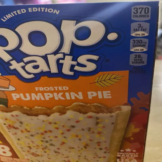 POP TARTS TOASTER PASTRIES FROSTED PUMPKIN PIE FLAVOR 8 CT 13.5OZ BOX FALL