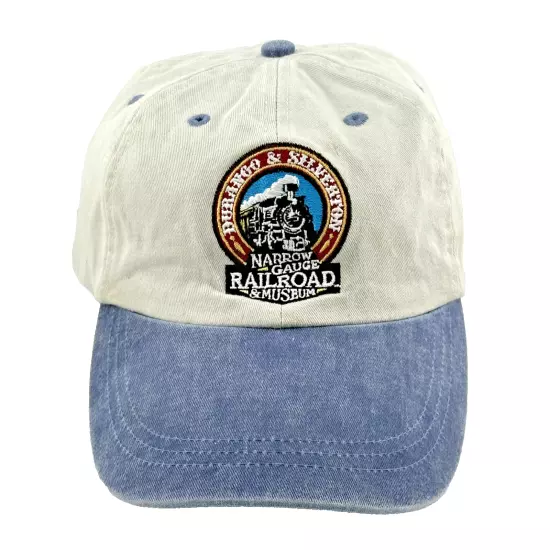 Adult DURANGO & SILVERTON NARROW GAUGE TRAIN MUSEUM CAP Ivory Blue - OSFM - Adj