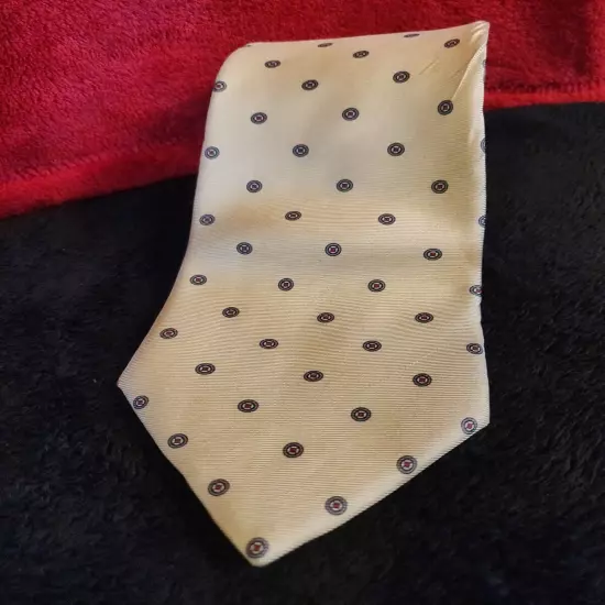 Christian Dior Mens Neck Tie Ivory Italian 100% Silk Tie Designer Made in Italy