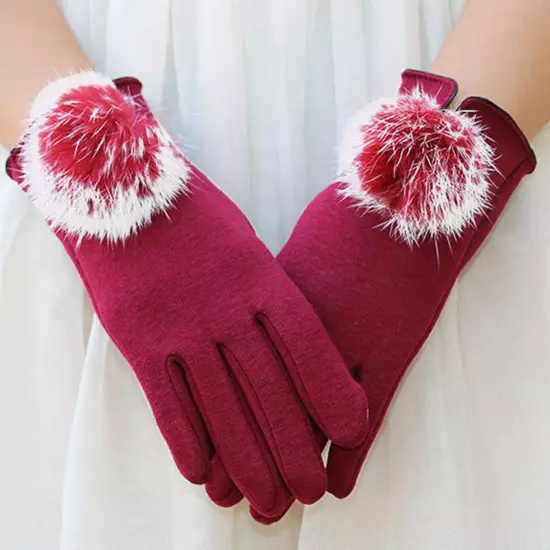 Women Winter Touchscreen Gloves For Cold Weather Solid Thermal Knit Cuff Gloves