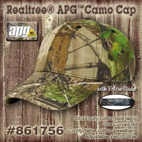 6 Awesome Realtree® Camo Hunting Club Hats with YOUR Club Name (Embroidery)