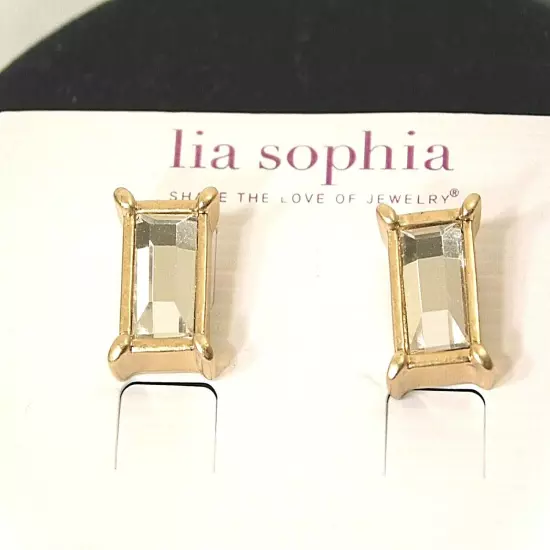 Beautiful Lia Sophia FAIREST OF THEM ALL Earrings, Gold, Cut Crystals, NWT