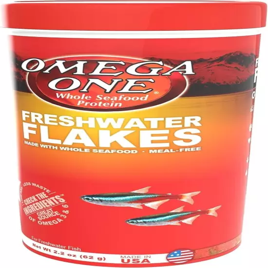 Omega One Freshwater Flakes, 2.2 oz