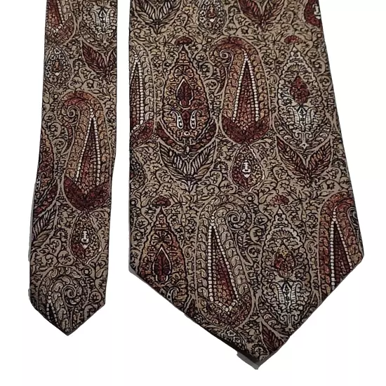 Alexander Cross Brown Shades Paisley Style All Business SILK Necktie