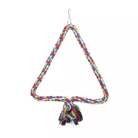 Bird Swing Toy Triangular Colorful Climbing Playing Rope Parrots Perch Stand for